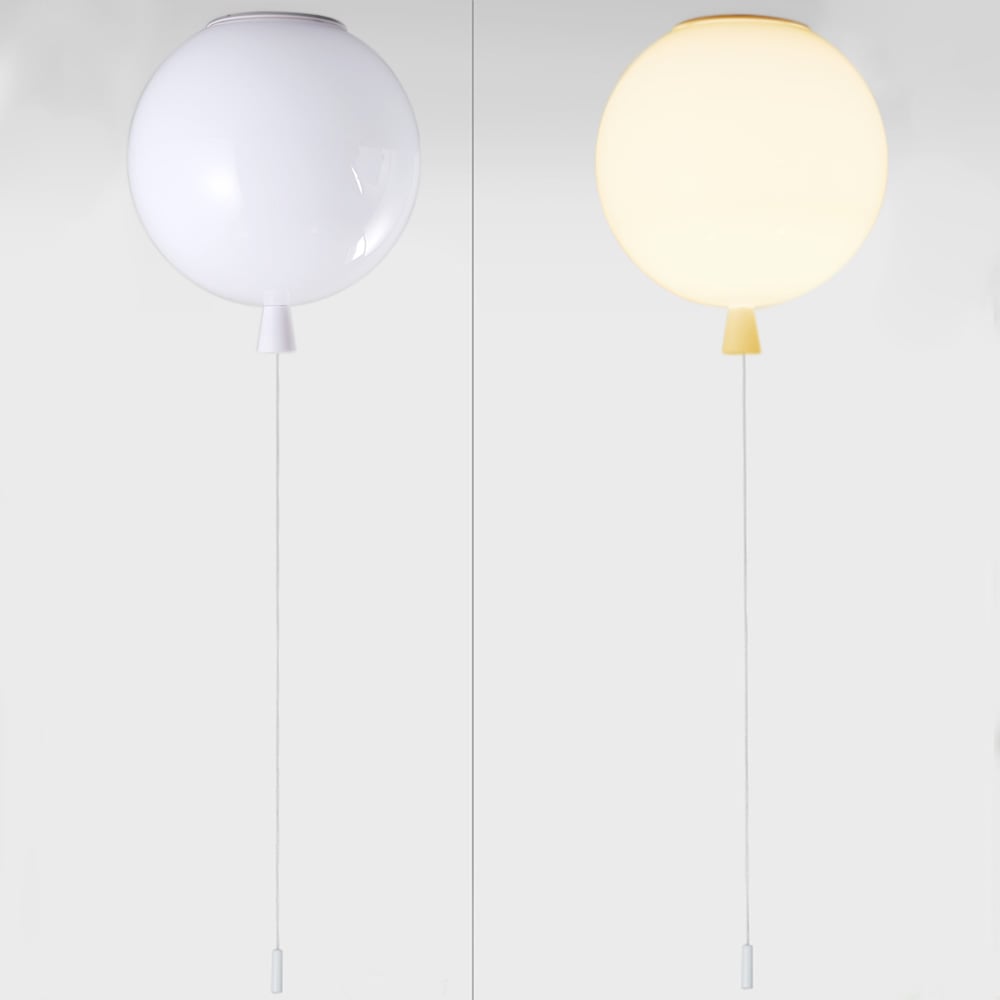 Modern Simple White Acrylic Balloon-Shaped Pendant Light White Colour window image