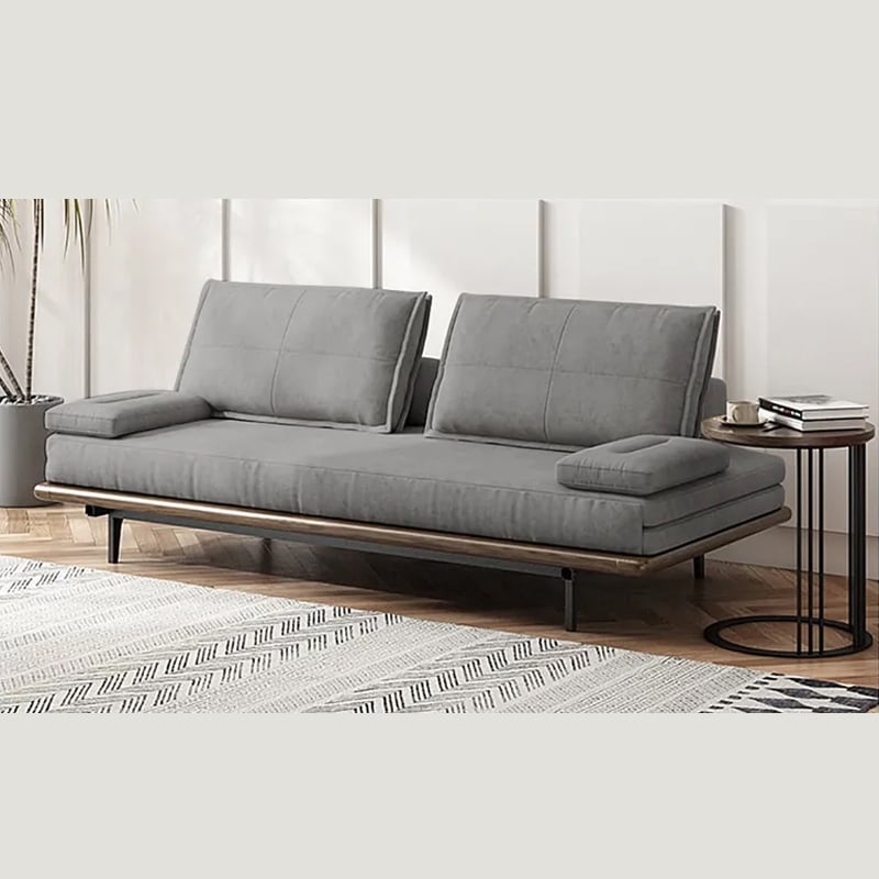 Free Shipping on Mid Century Modern Pull Out Sofa Bed Grey Wood