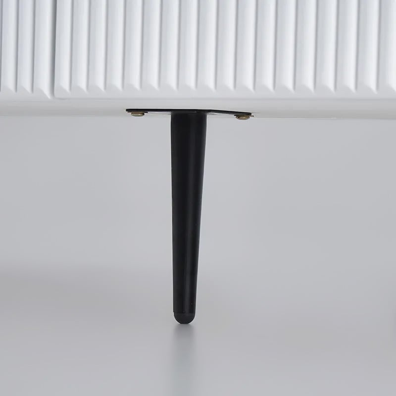 TV cabinet with ribbed front with 2 drawers of 180 cm in white window image