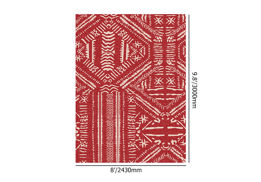 Alfombra bohemio de 2430 mm x 3000 mm, roja, marroquí, decorativa para sala de estar o dormitorio pesos dimensiones imagen