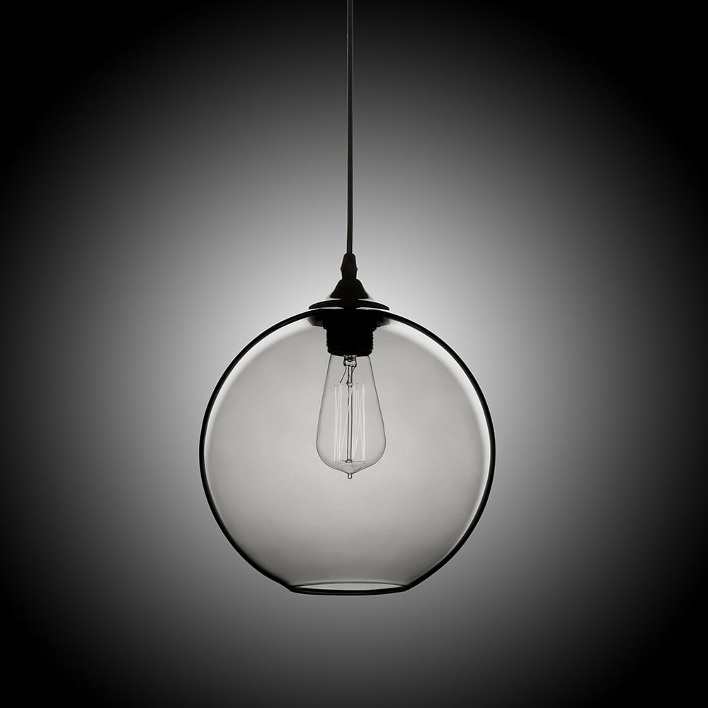 Lampe suspendue en verre à ampoule Edison moderne et minimaliste, en forme de globe, de couleur grise image de fenêtre