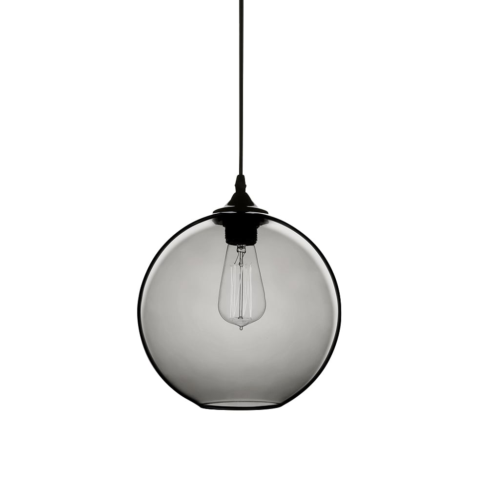 Lampe suspendue en verre à ampoule Edison moderne et minimaliste, en forme de globe, de couleur grise image de fenêtre