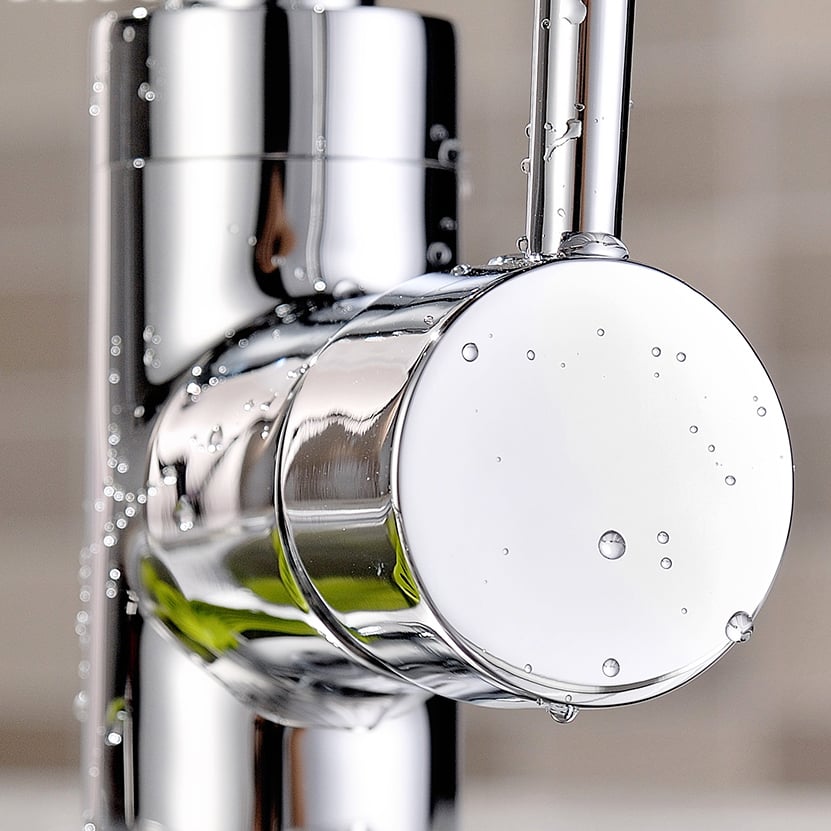 Modern Brass Chrome Kitchen Faucet Single Hole 1-Handle Faucet window image