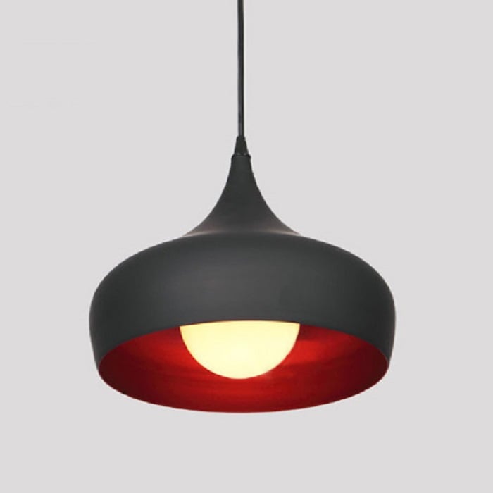Modern Aluminum 1-Light Black Shape Pendant Light in Rose Colour Inside window image