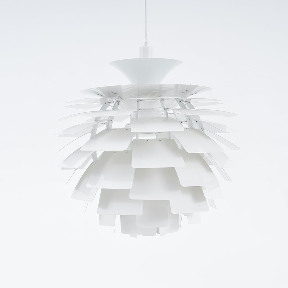 Modern 1-Light White Hardwired Aluminum Pendant Light in Chrome Finish window image