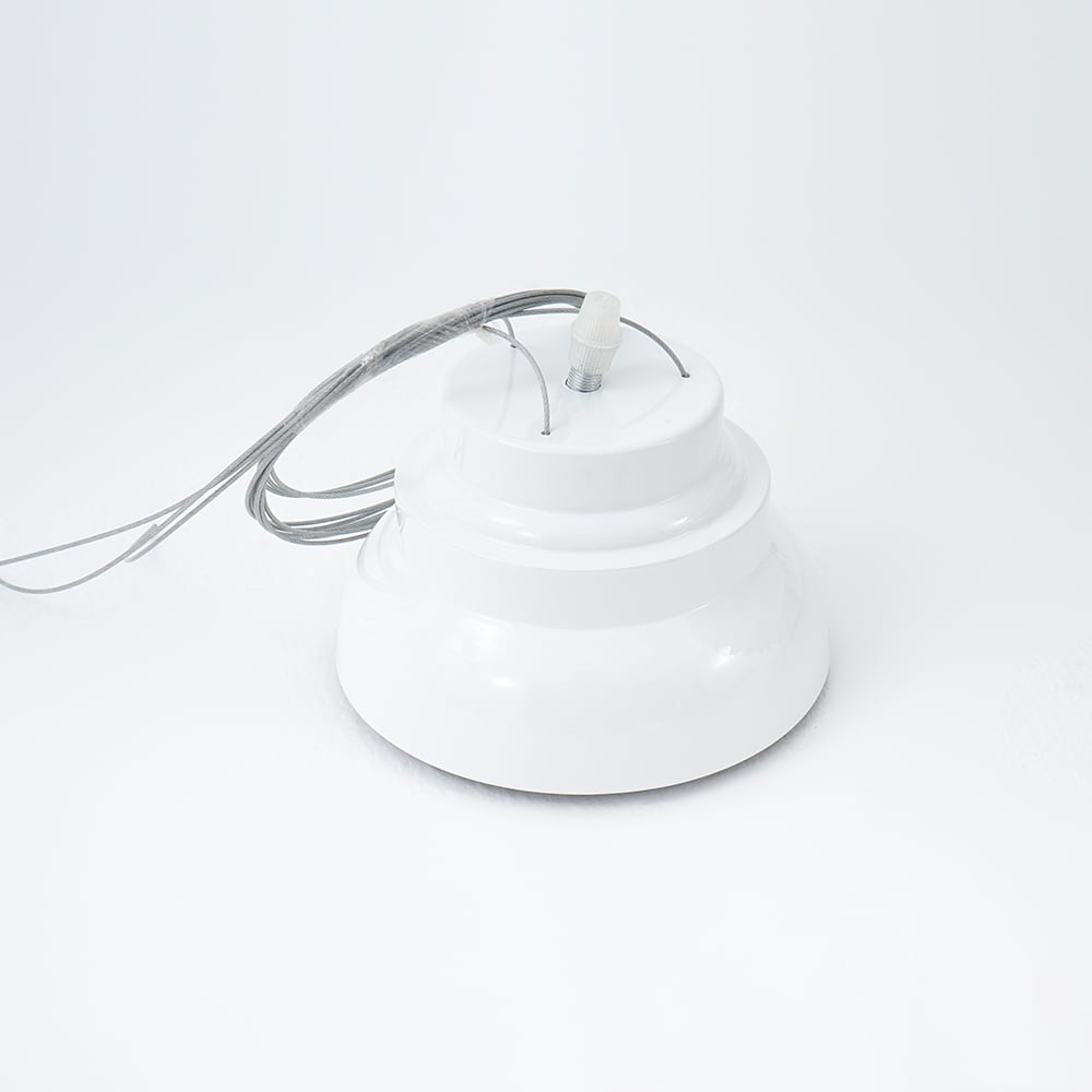 Modern 1-Light White Hardwired Aluminum Pendant Light in Chrome Finish window image