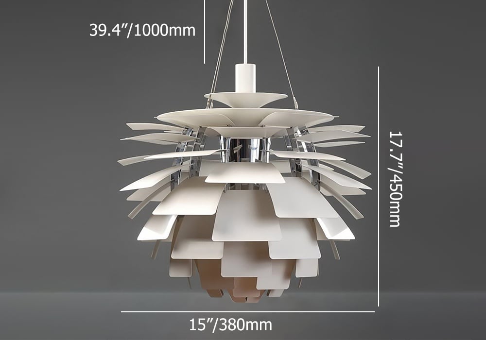Lámpara colgante moderna de aluminio cableado blanco de 1 luz con acabado cromado pesos dimensiones imagen