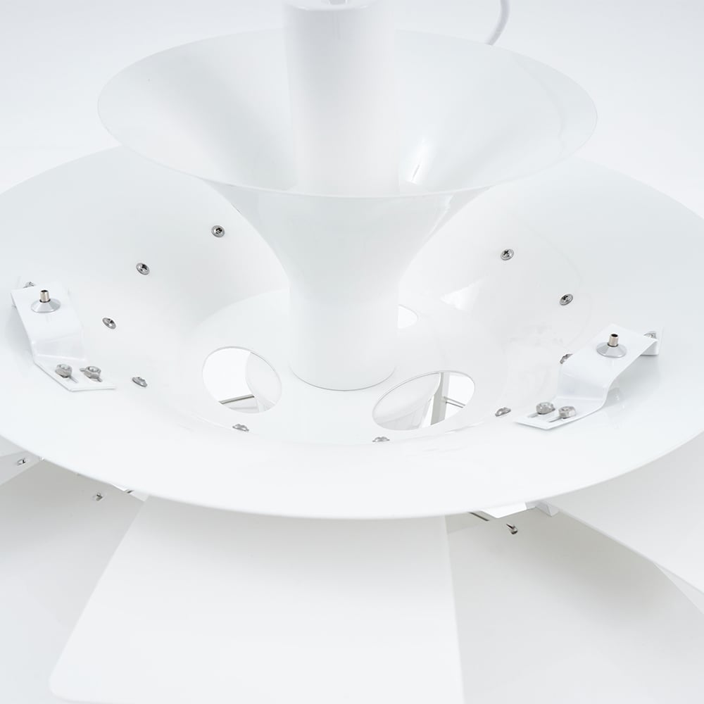 Modern 1-Light White Hardwired Aluminum Pendant Light in Chrome Finish window image