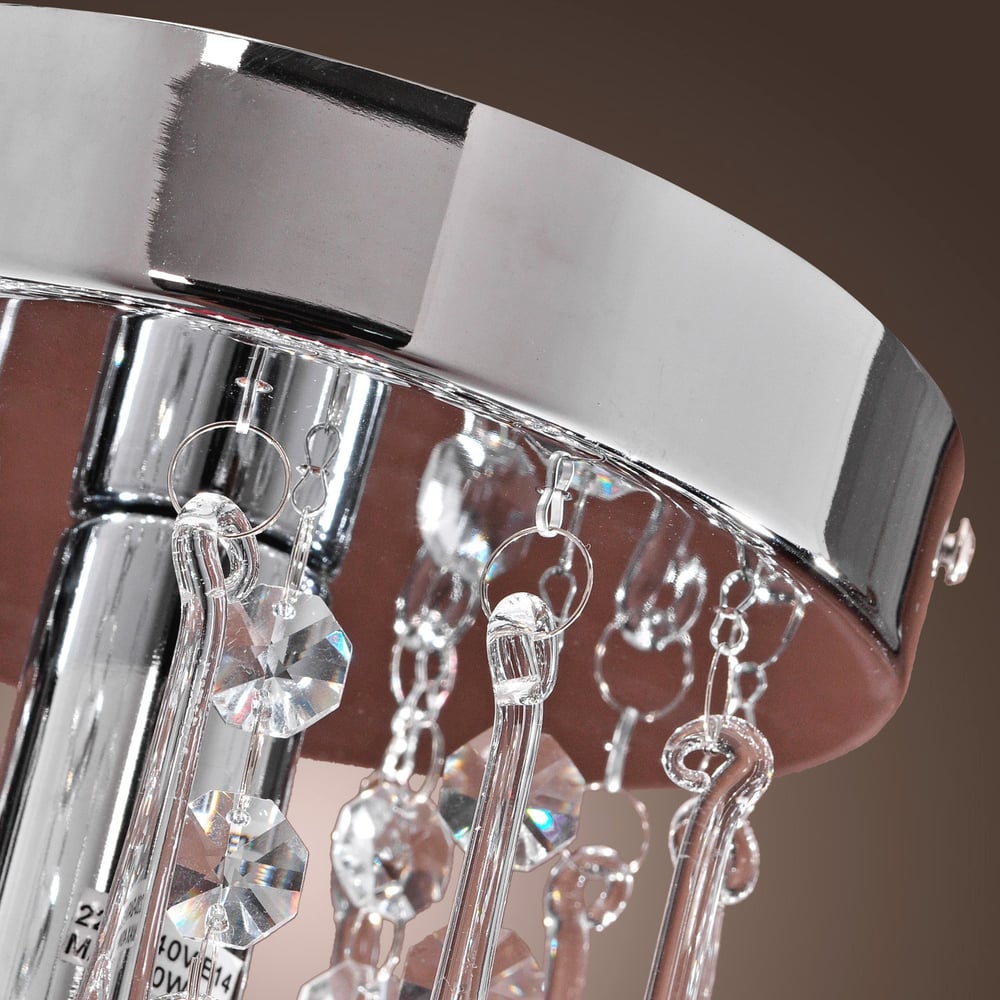 Modern Hardware Crystal Clear Teardrop Ceiling Light in Chrome Finish window image