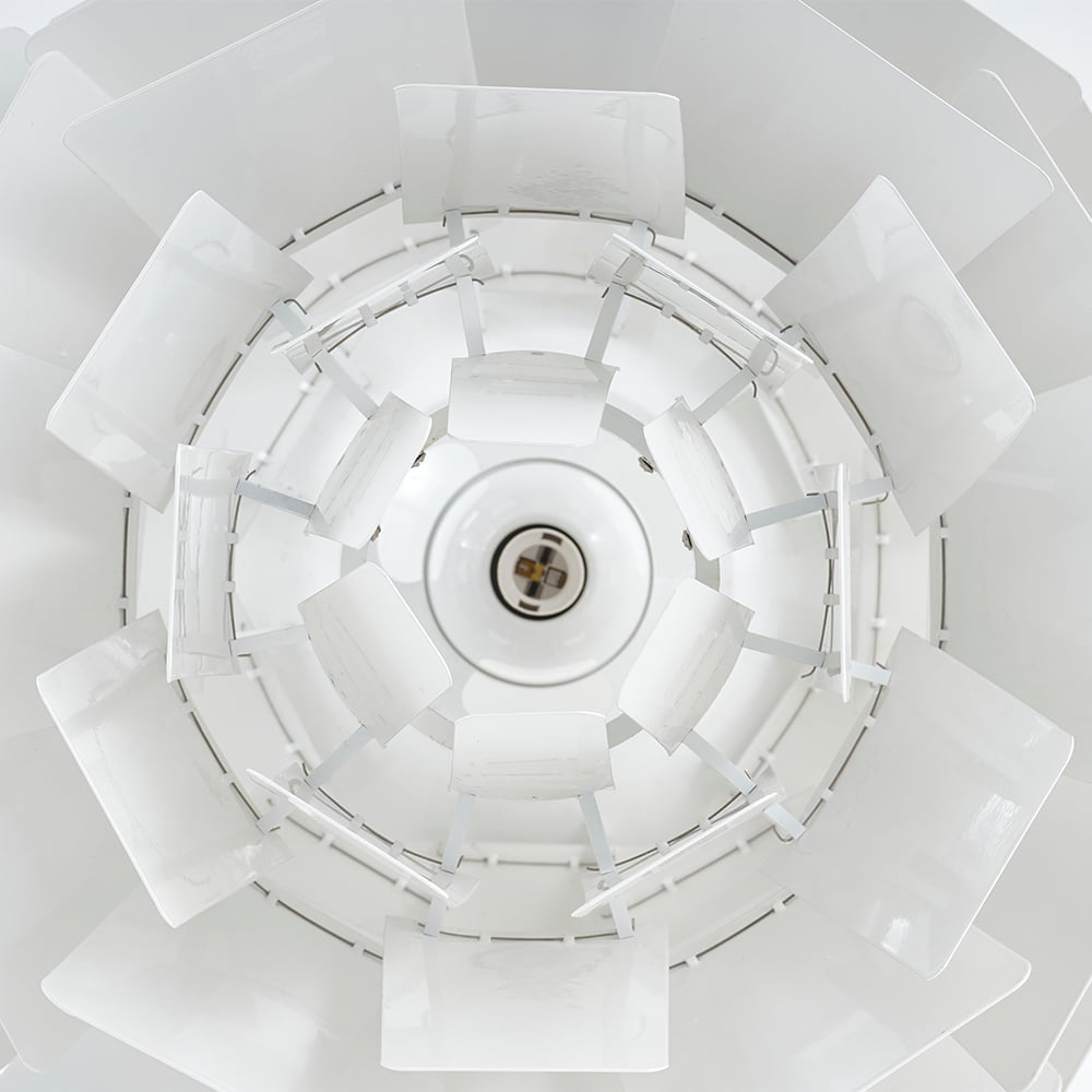 Modern 1-Light White Hardwired Aluminum Pendant Light in Chrome Finish window image