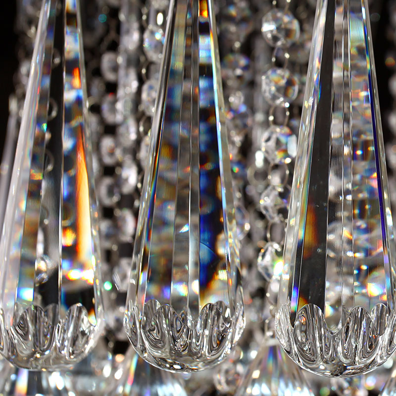 Glam Chrome Plated Hardware Clear Crystal Large Ceiling Light window image