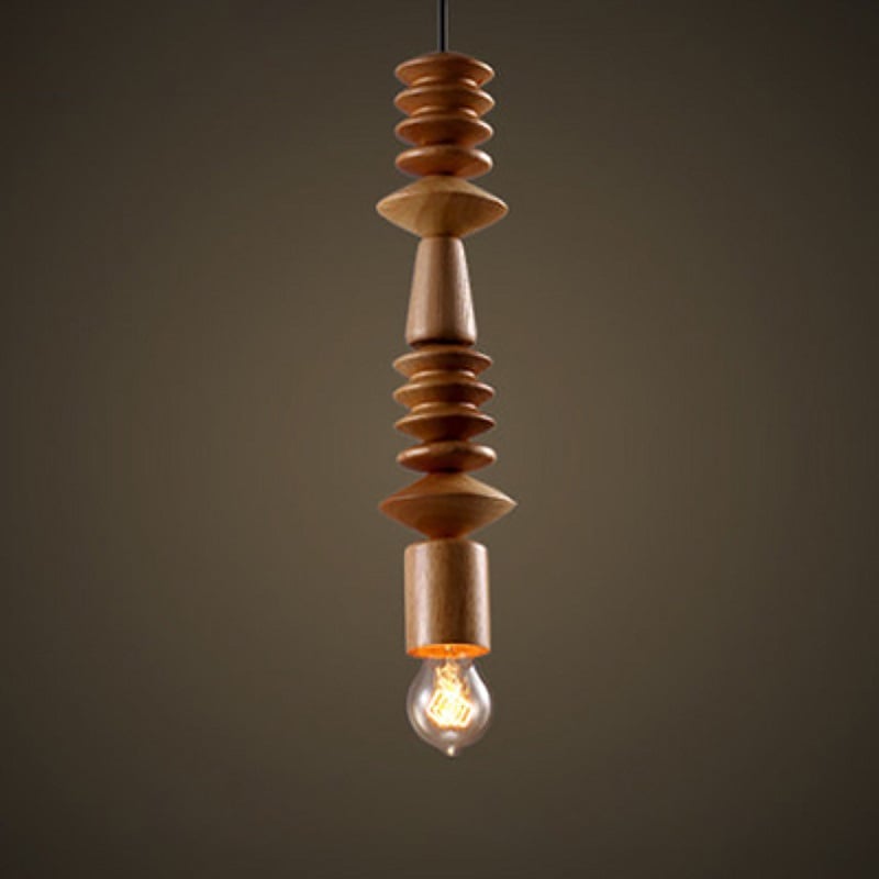 Rustic Black and Brown Single Pendant Light window image