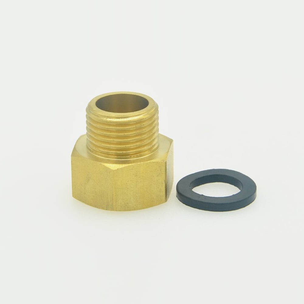 10mm x 10mm Brass Pipe Fitting Adapter Female G1/2 Thread to Male NPT 1/2 window image