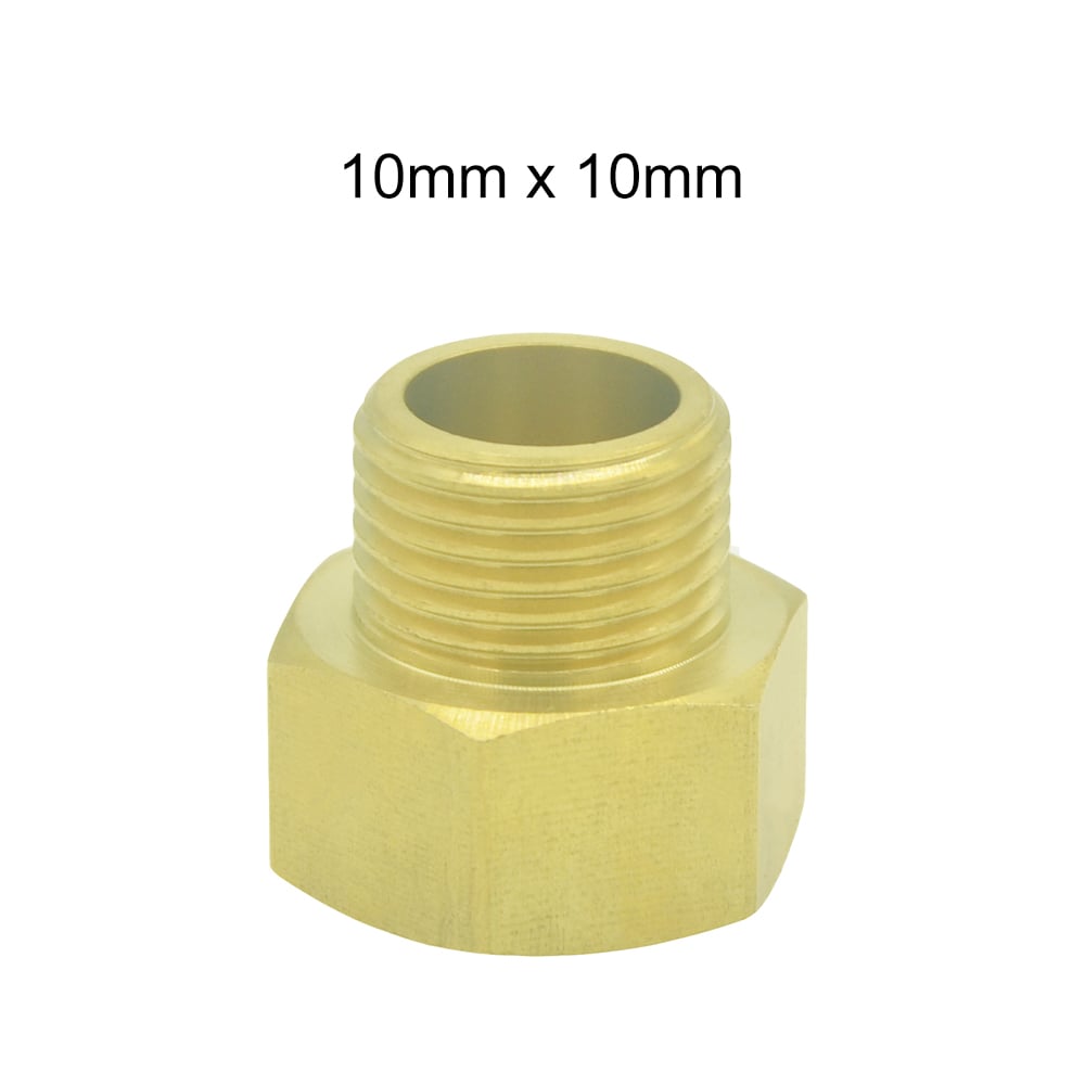 10mm x 10mm Brass Pipe Fitting Adapter Female G1/2 Thread to Male NPT 1/2 weights dimensions image