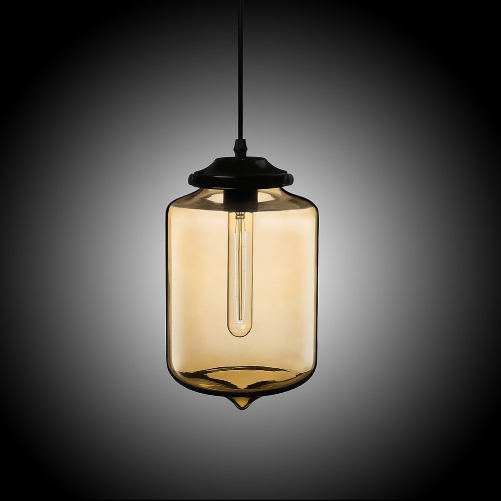 Amber 1-Light Glass Pendant Light with Bulb window image