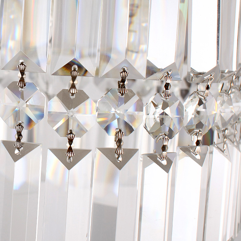 Pendentif Glam à lumière unique en cristal transparent chromé image de fenêtre