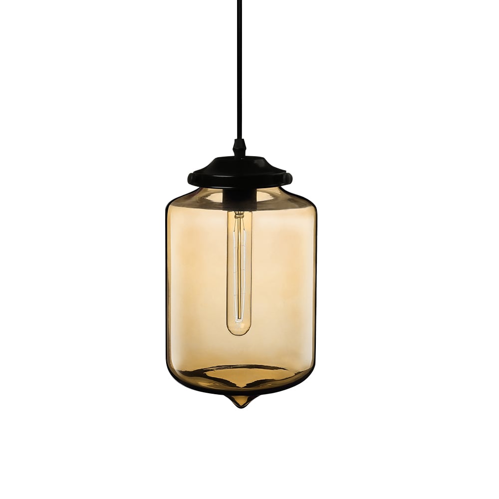 Amber 1-Light Glass Pendant Light with Bulb window image