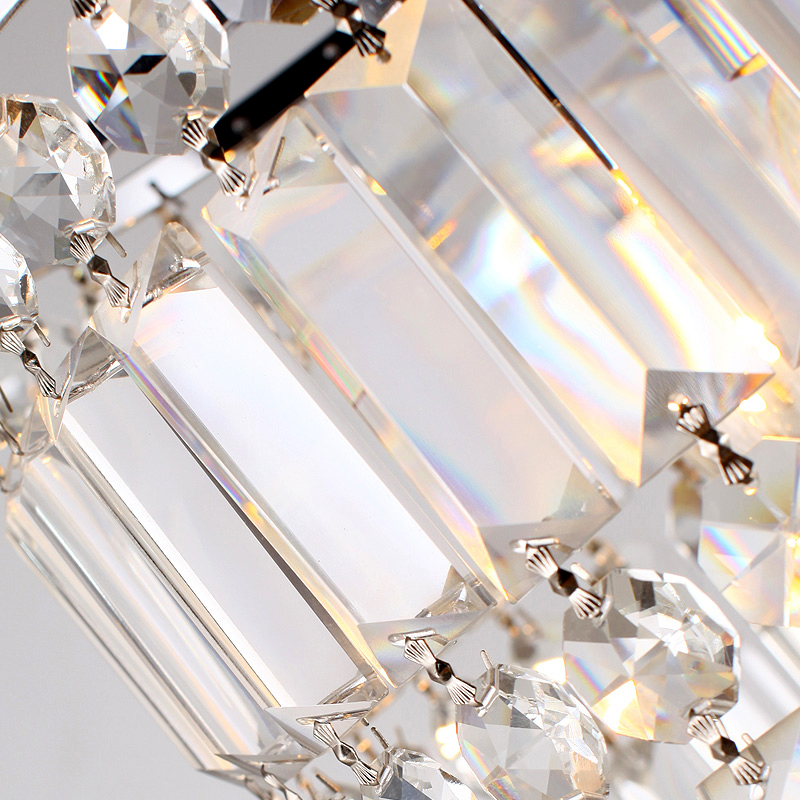 Pendentif Glam à lumière unique en cristal transparent chromé image de fenêtre