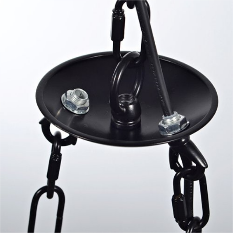 3-Light Black & Brown Pendant Light Metal Glass Ceiling Light window image