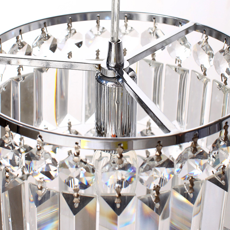 Pendentif Glam à lumière unique en cristal transparent chromé image de fenêtre