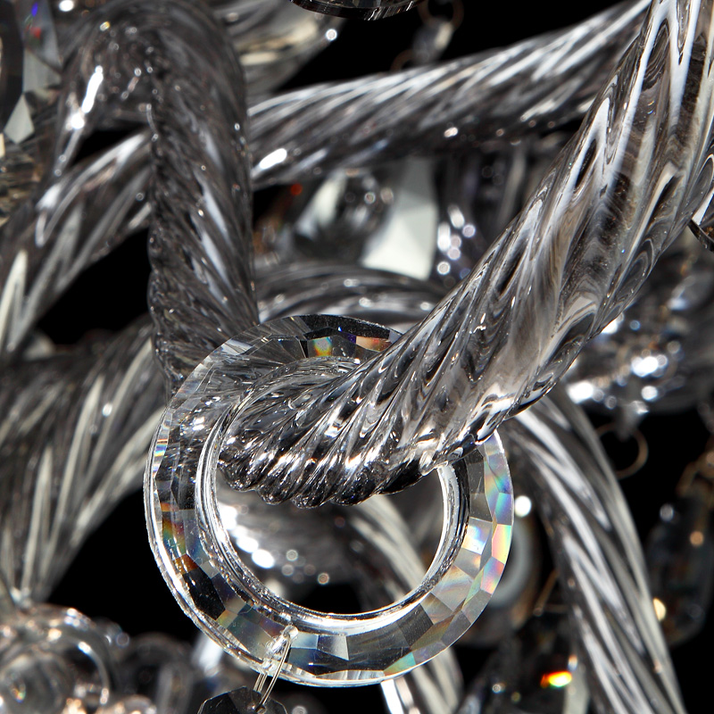 Glam Smoke Gray 12-Light Crystal Glass Chandelier for Living Room and Dining Room window image