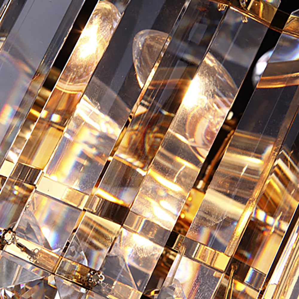 Glam 8-Light Flush Mount Light with Crystal Metal in Gold Ceiling Hanging Light window image