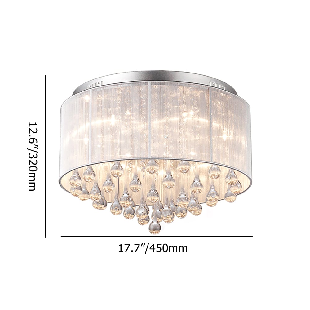 Plafonnier encastré moderne à 3 ampoules, abat-jour cylindrique transparent en forme de goutte d'eau image de fenêtre