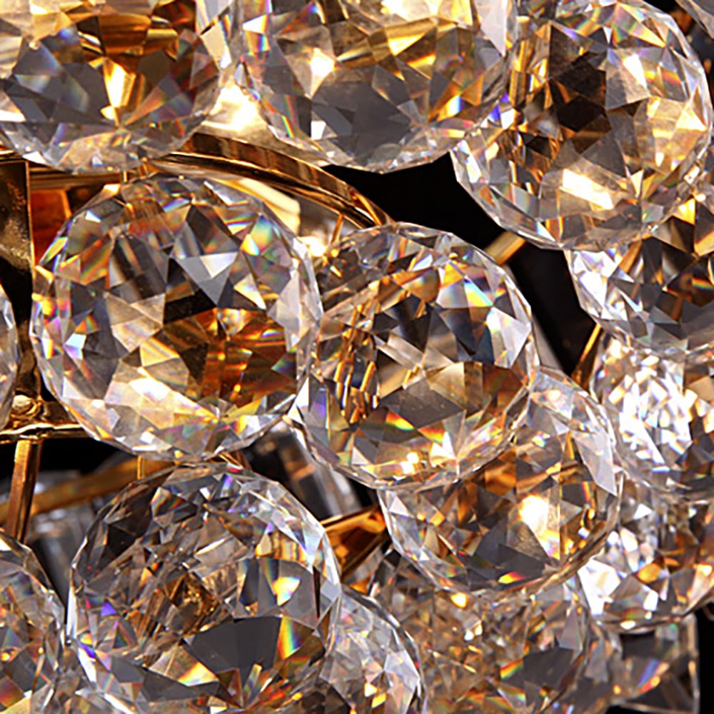 Glam 8-Light Flush Mount Light with Crystal Metal in Gold Ceiling Hanging Light window image