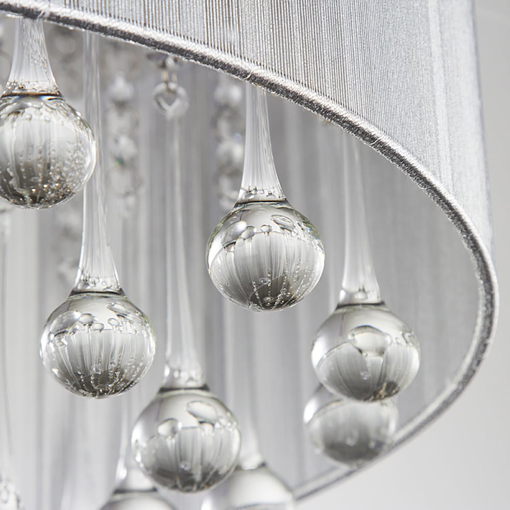 Plafonnier encastré moderne à 3 ampoules, abat-jour cylindrique transparent en forme de goutte d'eau image de fenêtre