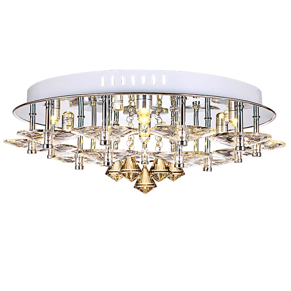 Modern 8-Light Metal Glass Flush Mount Light Ceiling Light with Bulbs window image