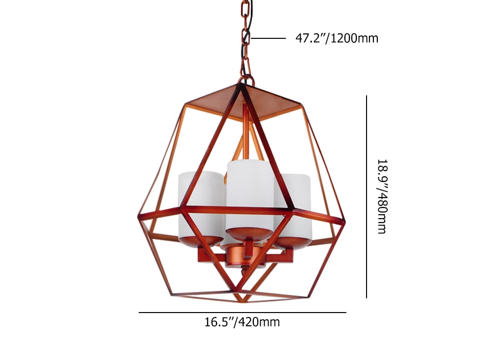 Modern 4-Light Copper Crystal Pendant Lighting Ceiling Light weights dimensions image