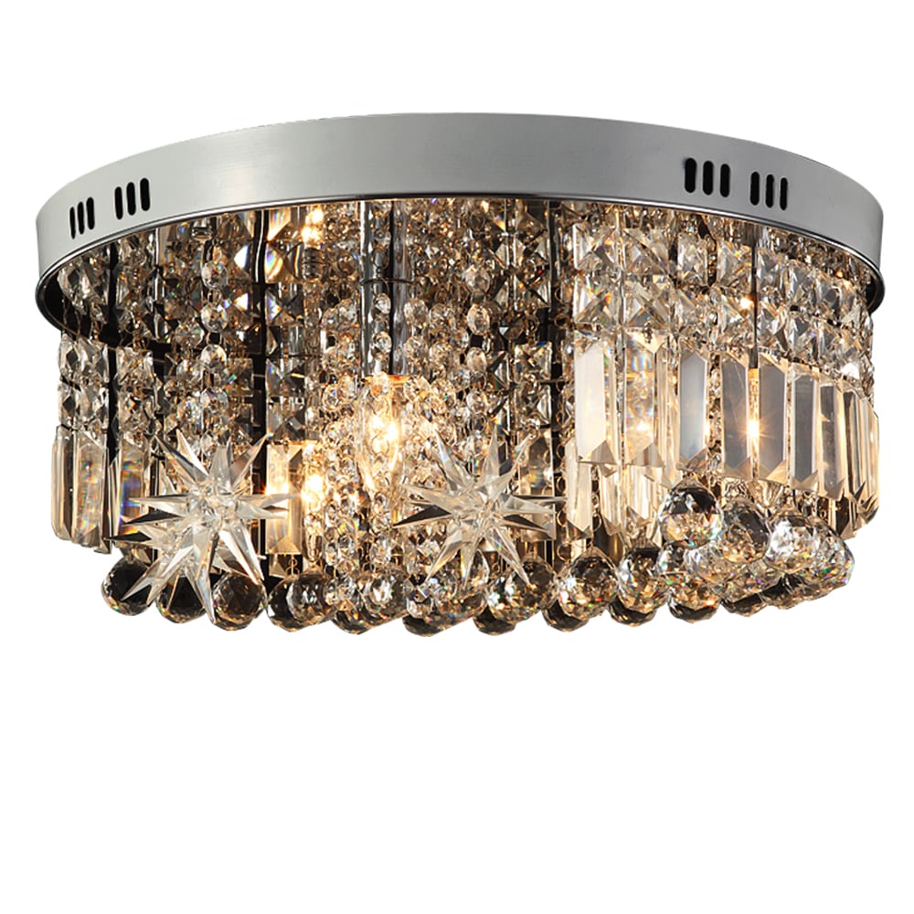 Modern 4-Light Crystal Flush Mount Lighting Ceiling Light window image