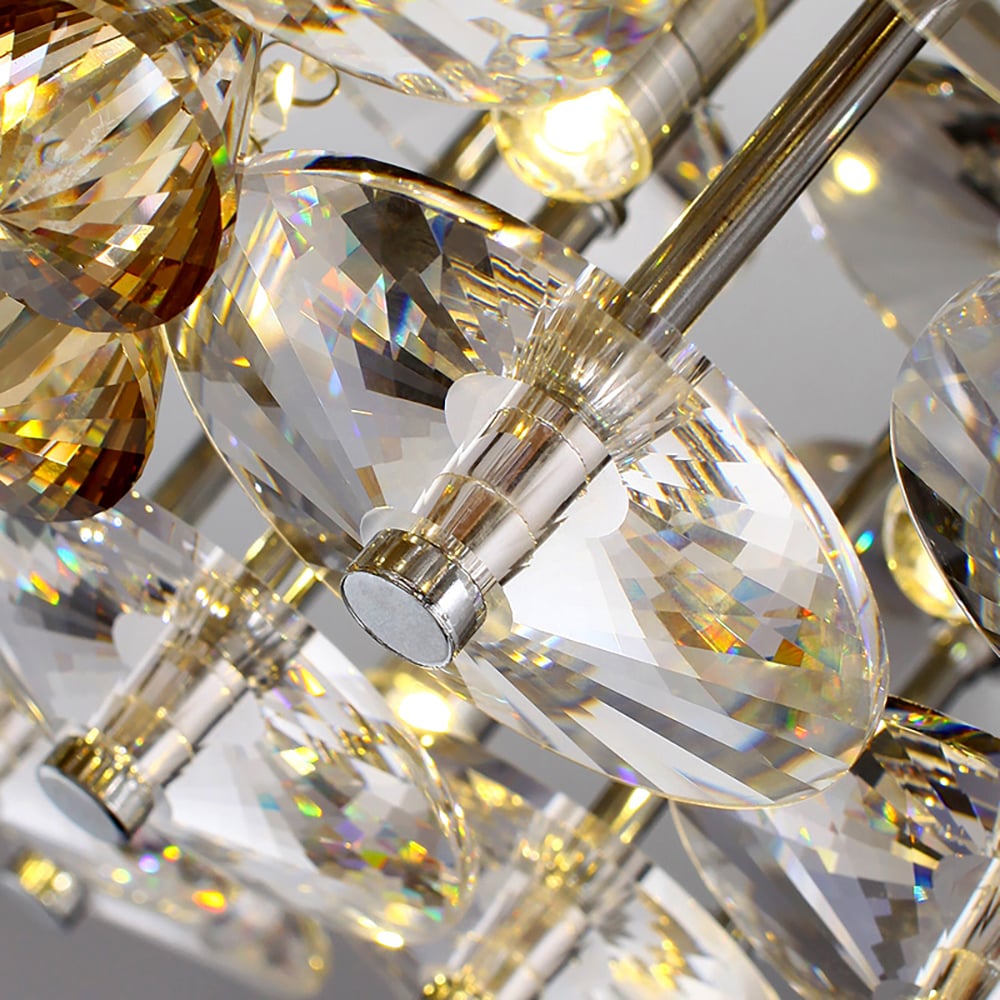 Modern 8-Light Metal Glass Flush Mount Light Ceiling Light with Bulbs window image