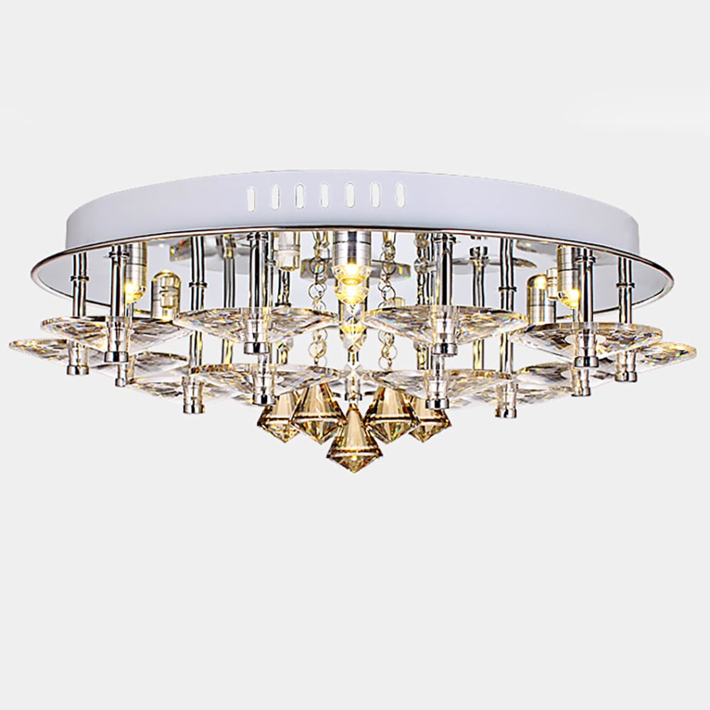 Modern 8-Light Metal Glass Flush Mount Light Ceiling Light with Bulbs window image