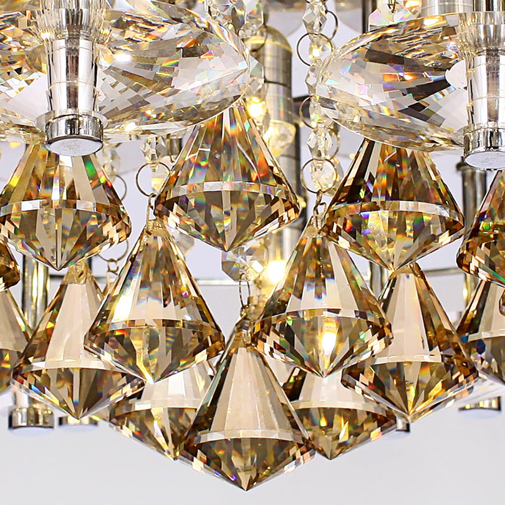 Modern 8-Light Metal Glass Flush Mount Light Ceiling Light with Bulbs window image