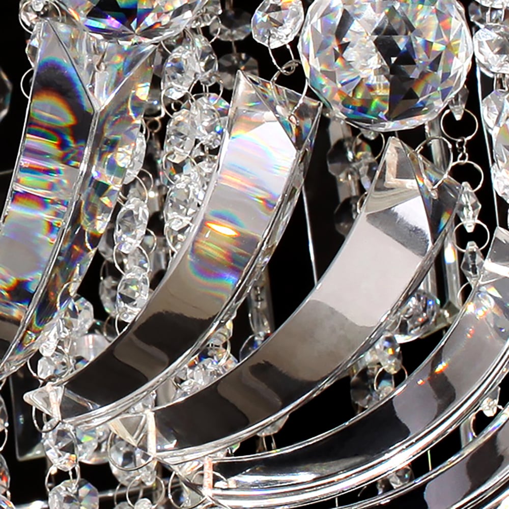 800mm Modern Crystal LED 25-Light Round Flush Mount Ceiling Light in Chrome window image