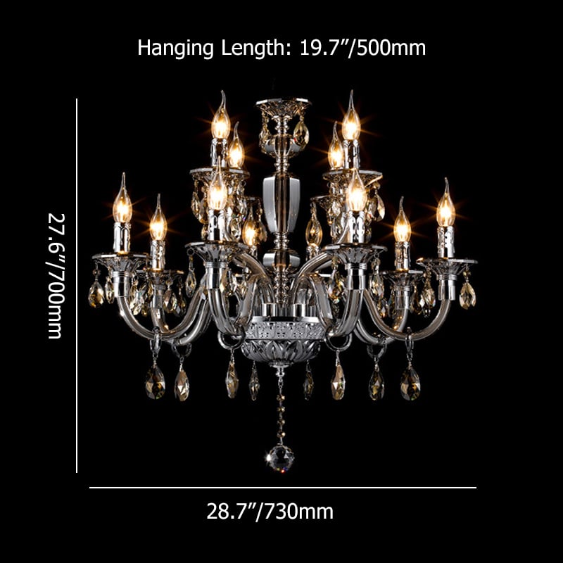 Glam Chandelier Chrome-plated Hardware Cognac Crystal Glass weights dimensions image