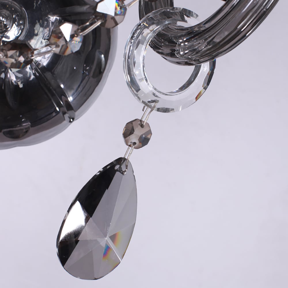 Lámpara de pared con 2 luces de cristal ahumado, estilo vela moderna, cromada, para sala de estar imagen de ventana