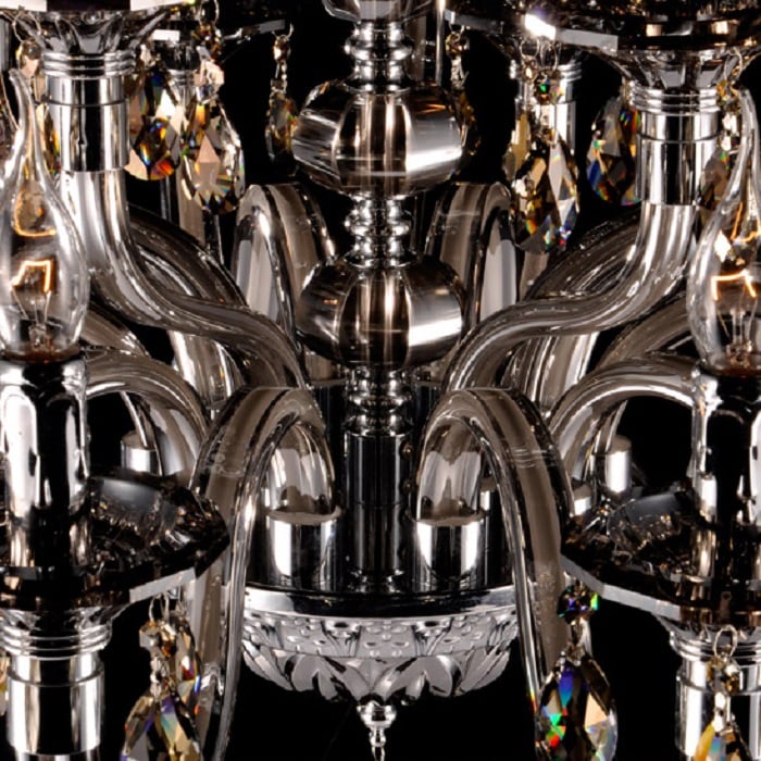 Glam Chandelier Chrome-plated Hardware Cognac Crystal Glass window image