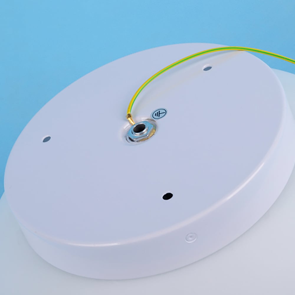 11.0" Unique White Glass Round Flush Mount Ceiling Light for Living Room & Bedroom window image