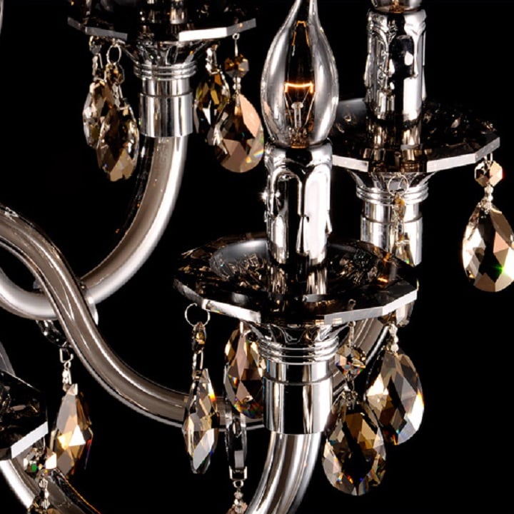 Glam Chandelier Chrome-plated Hardware Cognac Crystal Glass window image