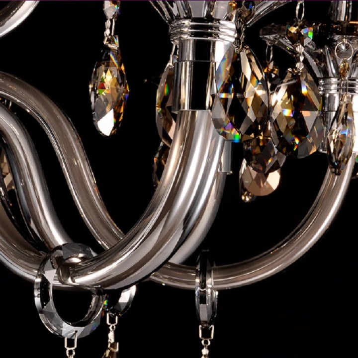 Glam Chandelier Chrome-plated Hardware Cognac Crystal Glass window image