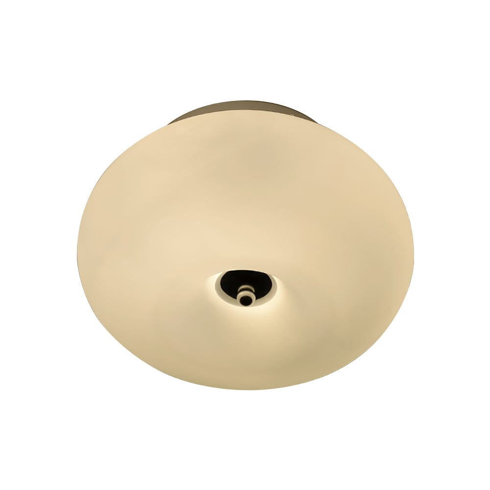 11.0" Unique White Glass Round Flush Mount Ceiling Light for Living Room & Bedroom window image