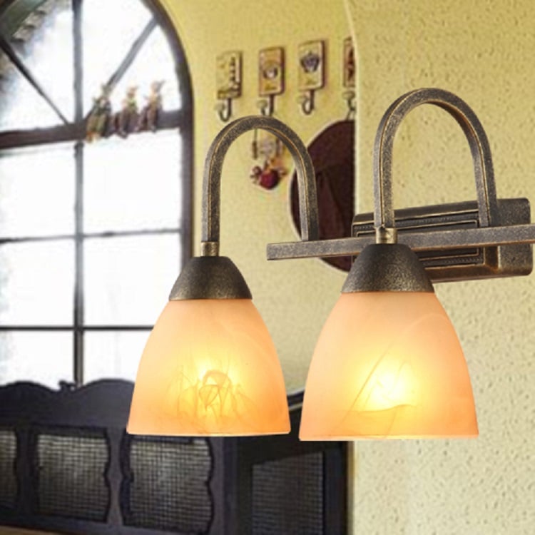 Industrial Bronze&Orange Metal Glass Bathroom Light window image