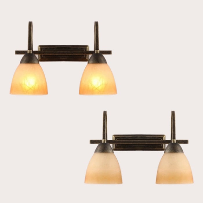 Industrial Bronze&Orange Metal Glass Bathroom Light window image