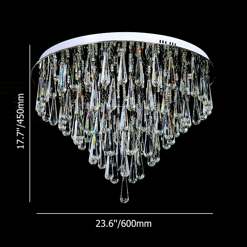 Glam Crystal Ceiling Light 12-Light Droplet Chrome Plated in Clear Colour window image