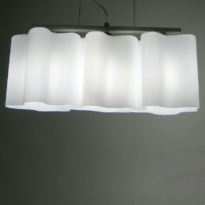 Modern Minimalist Metal in Sliver with Glass Shade 3-Light Pendant Light in White Colour window image