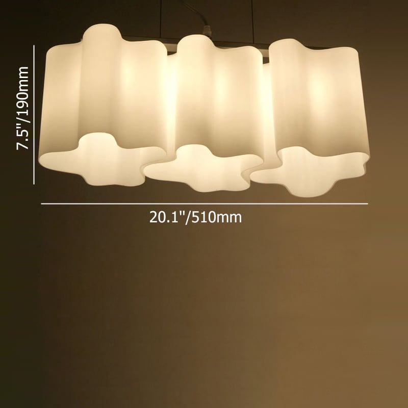 Modern Minimalist Metal in Sliver with Glass Shade 3-Light Pendant Light in White Colour window image