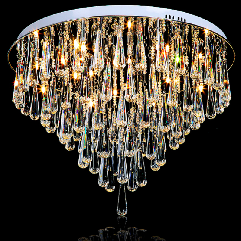 Glam Crystal Ceiling Light 12-Light Droplet Chrome Plated in Clear Colour window image