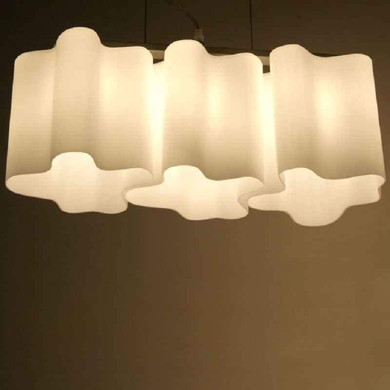 Modern Minimalist Metal in Sliver with Glass Shade 3-Light Pendant Light in White Colour window image